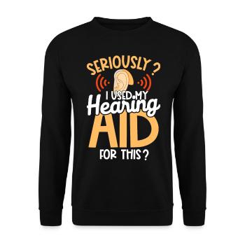 Sensibilisation à la fierté des sourds Langue des signes ASL - Sweat-shirt Unisexe - noir - Devant - Alina (178cm) & Michal (187cm)