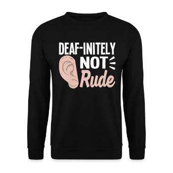 Deaf Pride ASL Gebärdensprache - Unisex Pullover - Schwarz - Vorne - Alina (178cm) & Michal (187cm)