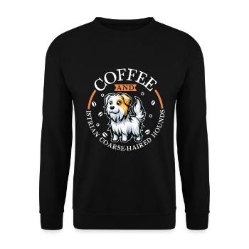 Café et Chien d’Istrie à poil rêche - Sweat-shirt Unisexe - noir - Devant - Alina (178cm) & Michal (187cm)