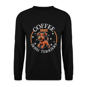 Coffee and Irish Terrier - Unisex Sweatshirt - black - Front - Alina (178cm) & Michal (187cm)