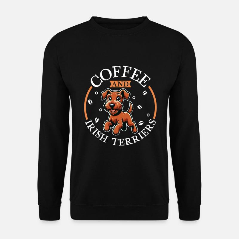 Coffee and Irish Terrier - Unisex Sweatshirt - black
