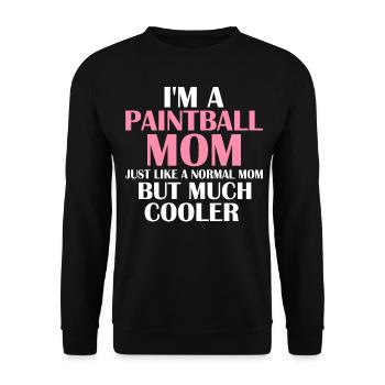 Paintball-Mama aber viel cooler Paintball-Spieler - Unisex Pullover - Schwarz - Vorne - Alina (178cm) & Michal (187cm)