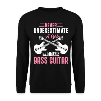 Bassist Guitarist Guitar Lover A Girl sp - Unisex Sweatshirt - black - Front - Alina (178cm) & Michal (187cm)