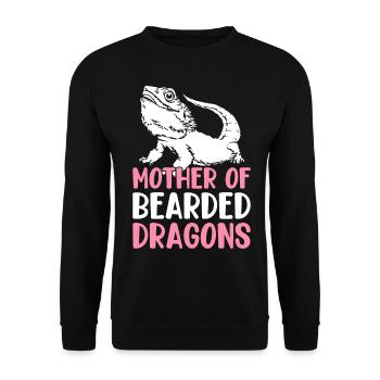 Mother of bearded dragons, lizard lover, mom - Unisex Sweatshirt - black - Front - Alina (178cm) & Michal (187cm)