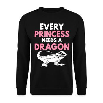 Bartagame Eidechse Liebhaber Mädchen Prinzessin br - Unisex Pullover - Schwarz - Vorne - Alina (178cm) & Michal (187cm)