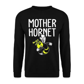 Imker Imkerei Bienenstock Mutter Hornisse - Unisex Pullover - Schwarz - Vorne - Alina (178cm) & Michal (187cm)