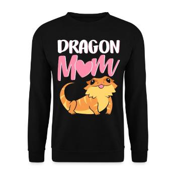 dragon barbu lézard amant dragon femme dragon - Sweat-shirt Unisexe - noir - Devant - Alina (178cm) & Michal (187cm)