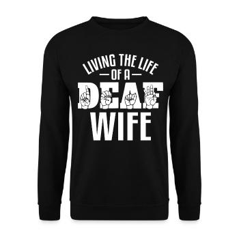 Fierté des sourds Langue des signes ASL - Sweat-shirt Unisexe - noir - Devant - Alina (178cm) & Michal (187cm)