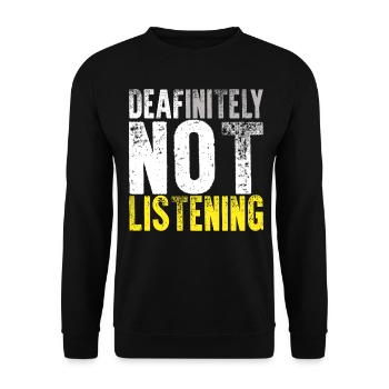 Deaf Pride ASL Gebärdensprache - Unisex Pullover - Schwarz - Vorne - Alina (178cm) & Michal (187cm)