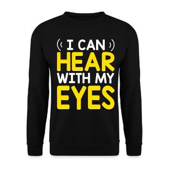 Deaf Pride Awareness ASL Gebärdensprache - Unisex Pullover - Schwarz - Vorne - Alina (178cm) & Michal (187cm)