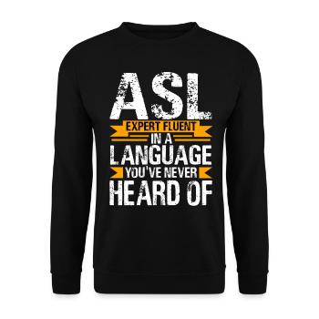 Fierté des sourds Langue des signes ASL - Sweat-shirt Unisexe - noir - Devant - Alina (178cm) & Michal (187cm)