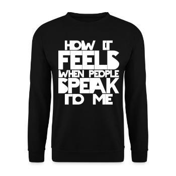 Deaf Pride ASL Gebärdensprache - Unisex Pullover - Schwarz - Vorne - Alina (178cm) & Michal (187cm)