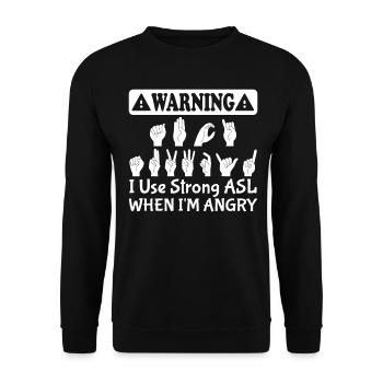 Deaf Pride Gebärdensprache - Unisex Pullover - Schwarz - Vorne - Alina (178cm) & Michal (187cm)