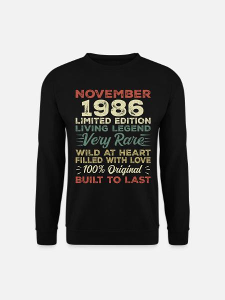Legend Since November 1986 Vintage November 1986 - Unisex Sweatshirt - black