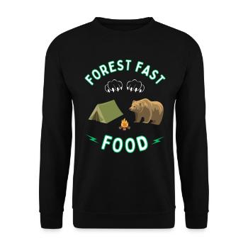 Restauration rapide en forêt pour ours - Camping et plein air - Sweat-shirt Unisexe - noir - Devant - Alina (178cm) & Michal (187cm)