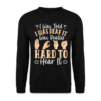 Deaf Pride ASL Gebärdensprache - Unisex Pullover - Schwarz - Vorne - Alina (178cm) & Michal (187cm)