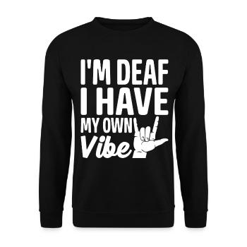 Deaf Pride ASL Gebärdensprache - Unisex Pullover - Schwarz - Vorne - Alina (178cm) & Michal (187cm)