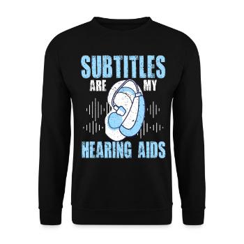Deaf Pride ASL Gebärdensprache - Unisex Pullover - Schwarz - Vorne - Alina (178cm) & Michal (187cm)