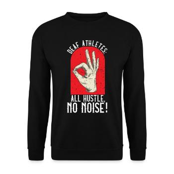 Deaf Pride Awareness ASL - Unisex Sweatshirt - black - Front - Alina (178cm) & Michal (187cm)