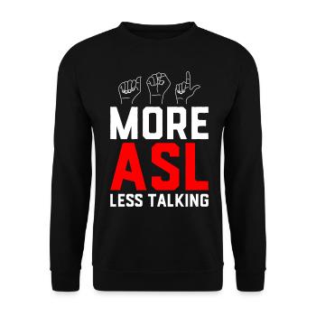 Sensibilisation à la fierté des sourds Langue des signes - Sweat-shirt Unisexe - noir - Devant - Alina (178cm) & Michal (187cm)