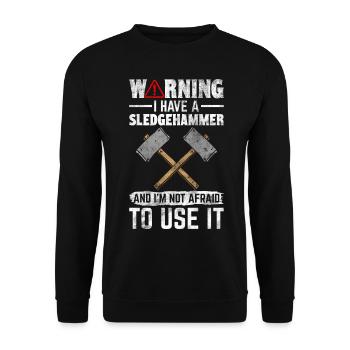 Démolition de maison amusante n’a pas de masse sur - Sweat-shirt Unisexe - noir - Devant - Alina (178cm) & Michal (187cm)