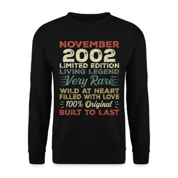 Legend Since November 2002 Vintage November 2002 - Unisex Sweatshirt - black - Front - Alina (178cm) & Michal (187cm)