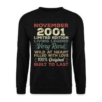 Legend Since November 2001 Vintage November 2001 - Unisex Sweatshirt - black - Front - Alina (178cm) & Michal (187cm)