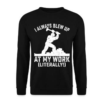 Funny day of house demolition, which I saw at my - Unisex Sweatshirt - black - Front - Alina (178cm) & Michal (187cm)