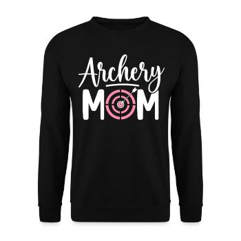 Bogenschießen Mom Bogenschütze Bogen und Pfeil Fra - Unisex Pullover - Schwarz - Vorne - Alina (178cm) & Michal (187cm)