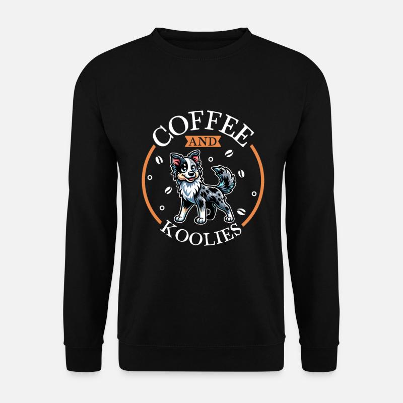 Café et Koolie - Sweat-shirt Unisexe - noir
