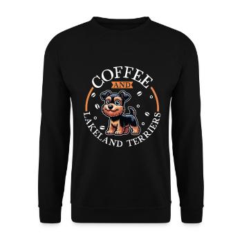 Café et Lakeland Terrier - Sweat-shirt Unisexe - noir - Devant - Alina (178cm) & Michal (187cm)