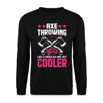 Fille de lancer de hache Fille normale mais cool - Sweat-shirt Unisexe - noir - Devant - Alina (178cm) & Michal (187cm)