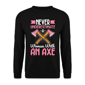 Lancer de hache femme lanceur de hache Une femme avec un - Sweat-shirt Unisexe - noir - Devant - Alina (178cm) & Michal (187cm)