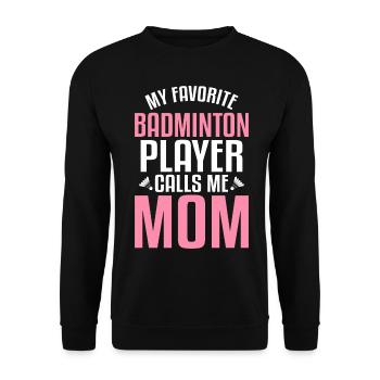Meine Lieblings-Badmintonspielerin nennt mich Mama - Unisex Pullover - Schwarz - Vorne - Alina (178cm) & Michal (187cm)