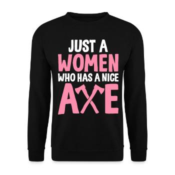 Hache Lancer Femme Hache Lanceur Femmes Faire Un S - Sweat-shirt Unisexe - noir - Devant - Alina (178cm) & Michal (187cm)