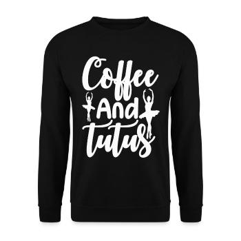 Ballett Tanz Tänzerin Kaffee und Tutus - Unisex Pullover - Schwarz - Vorne - Alina (178cm) & Michal (187cm)
