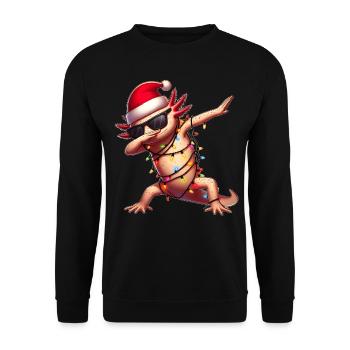 Polka Dot Axolotl Sunglasses Cute Christmas - Unisex Sweatshirt - black - Front - Alina (178cm) & Michal (187cm)