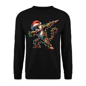 Polka Dot Baboon Sunglasses Cute Christmas - Unisex Sweatshirt - black - Front - Alina (178cm) & Michal (187cm)