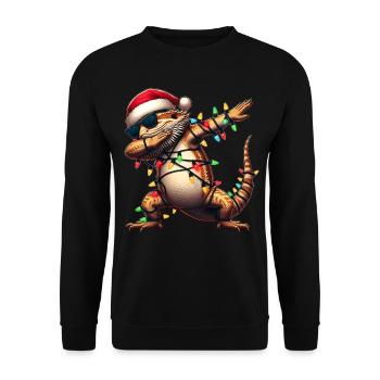 Polka Dot Bearded Dragon Lizard Sunglasses Cute - Unisex Sweatshirt - black - Front - Alina (178cm) & Michal (187cm)
