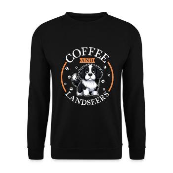Café et Landseer - Sweat-shirt Unisexe - noir - Devant - Alina (178cm) & Michal (187cm)