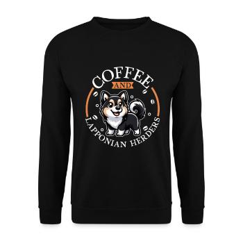 Café et chien renne de Laponie - Sweat-shirt Unisexe - noir - Devant - Alina (178cm) & Michal (187cm)