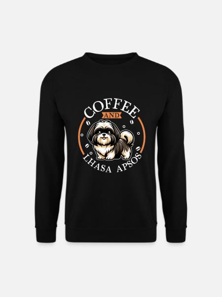 Coffee and Lhasa Apso - Unisex Sweatshirt - black