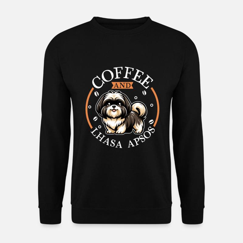 Café et Lhassa Apso - Sweat-shirt Unisexe - noir