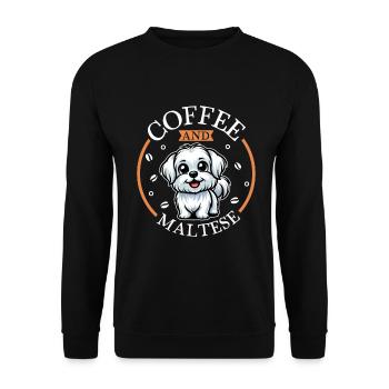 Kaffee und Malteser - Unisex Pullover - Schwarz - Vorne - Alina (178cm) & Michal (187cm)