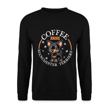Coffee and Manchester Terrier - Unisex Sweatshirt - black - Front - Alina (178cm) & Michal (187cm)