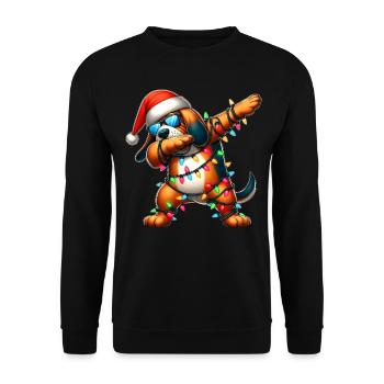 Tupfende Bloodhound Hund Sonnenbrille Niedlich Wei - Unisex Pullover - Schwarz - Vorne - Alina (178cm) & Michal (187cm)