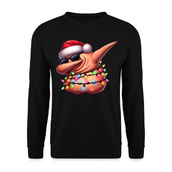 Dabbing Blobfish Sunglasses Cute Christmas - Unisex Sweatshirt - black - Front - Alina (178cm) & Michal (187cm)