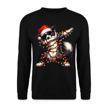 Tupfende Border Collie Hund Sonnenbrille Niedlich - Unisex Pullover - Schwarz - Vorne - Alina (178cm) & Michal (187cm)