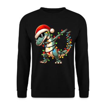 Lunettes de soleil à pois Brontosaure Dinosaure Jamais - Sweat-shirt Unisexe - noir - Devant - Alina (178cm) & Michal (187cm)