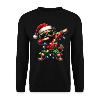Polka Dot Brussels Griffon Dog Sunglasses Niedl - Unisex Sweatshirt - black - Front - Alina (178cm) & Michal (187cm)